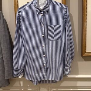 Rag & Bone Striped Blue and White Blouse